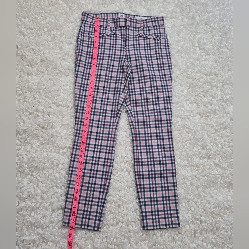 ​BNWOT Gap Signature Skinny Ankle Pants 2 Plaid Pink - Picture 9 of 11